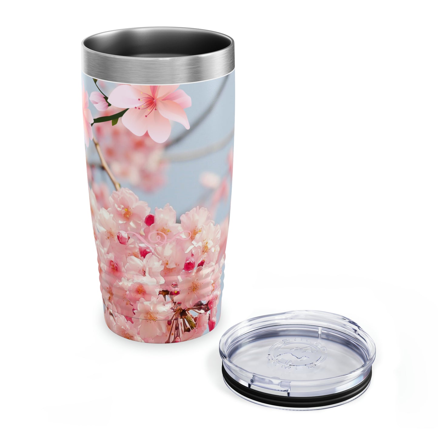 Cherry Blossom Ringneck Tumbler, 20oz, Gift For Her, Gift For Him, drinkware, premium stainless steel tumbler
