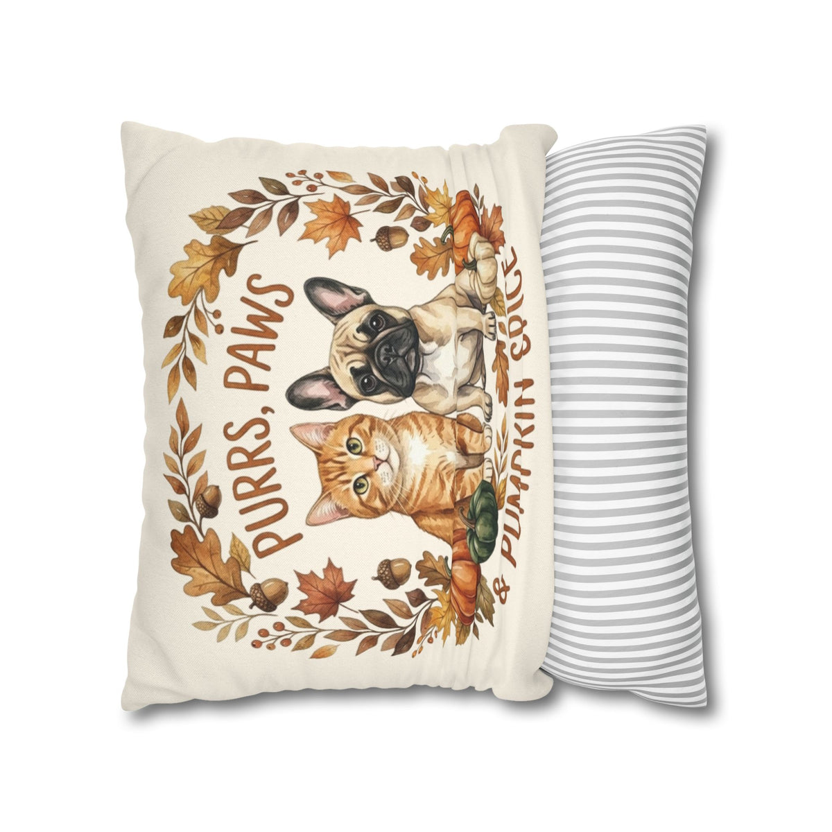 Purrs, Paws & Pumpkin Spice Fall Pillowcase