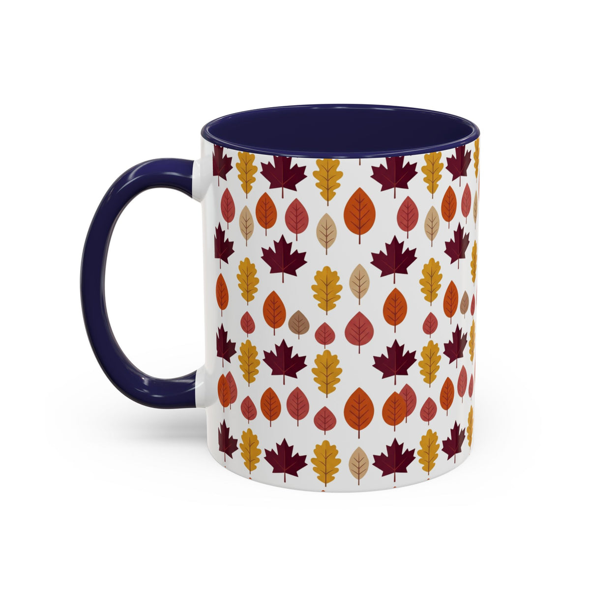 Autumn Leaves Accent Coffee Mug – Fall Leaf Pattern 11/15oz