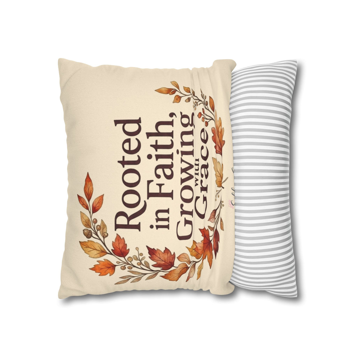 Faith Pillow - "Rooted in Faith, Growing with Grace" Fall Decorative Throw Pillowcase