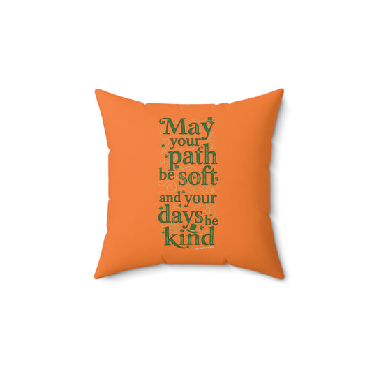 Lucky Charm Irish Pillow – 'May Your Path Be Soft' St. Patrick’s Day Decorative Throw Pillow