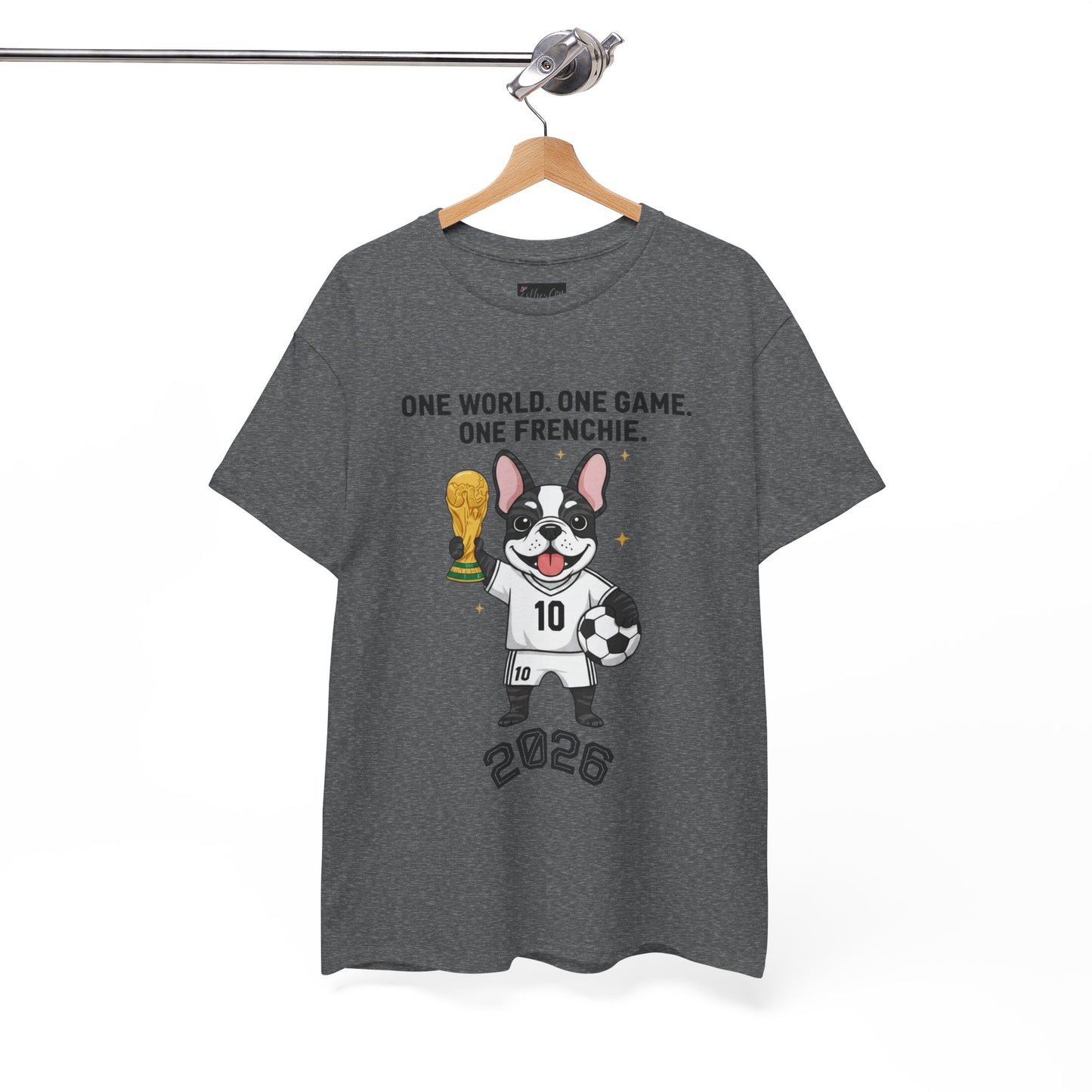 One World One Game One Frenchie World Cup 2026 T-Shirt | Soccer Dog Tee