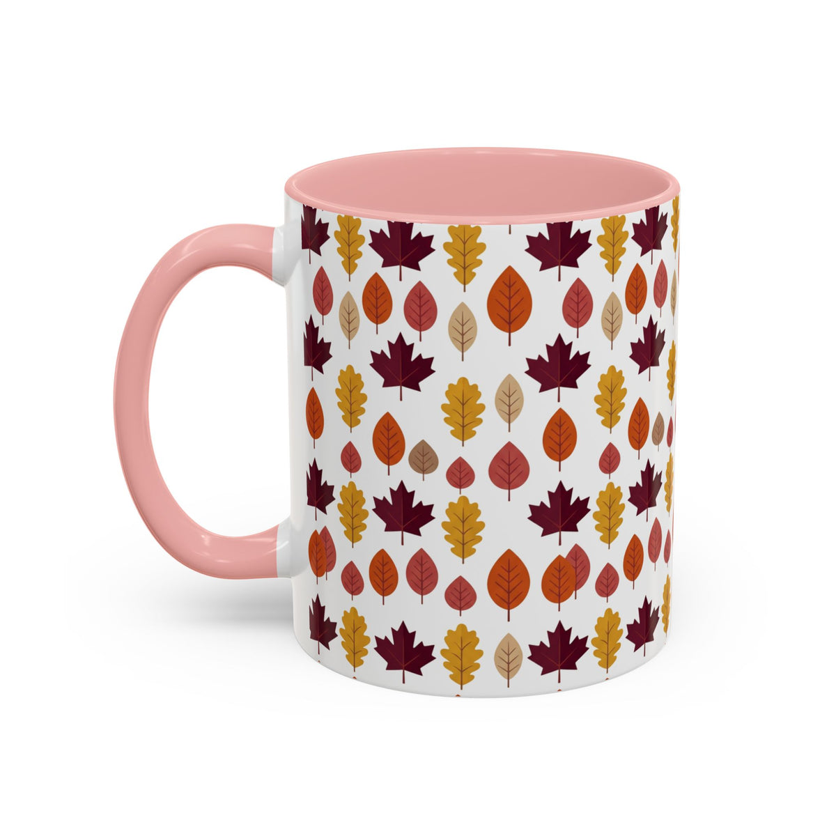 Autumn Leaves Accent Coffee Mug – Fall Leaf Pattern 11/15oz