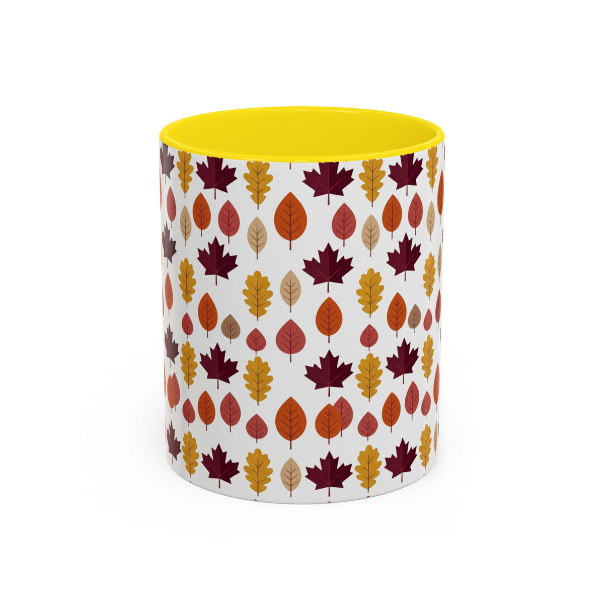 Autumn Leaves Accent Coffee Mug – Fall Leaf Pattern 11/15oz