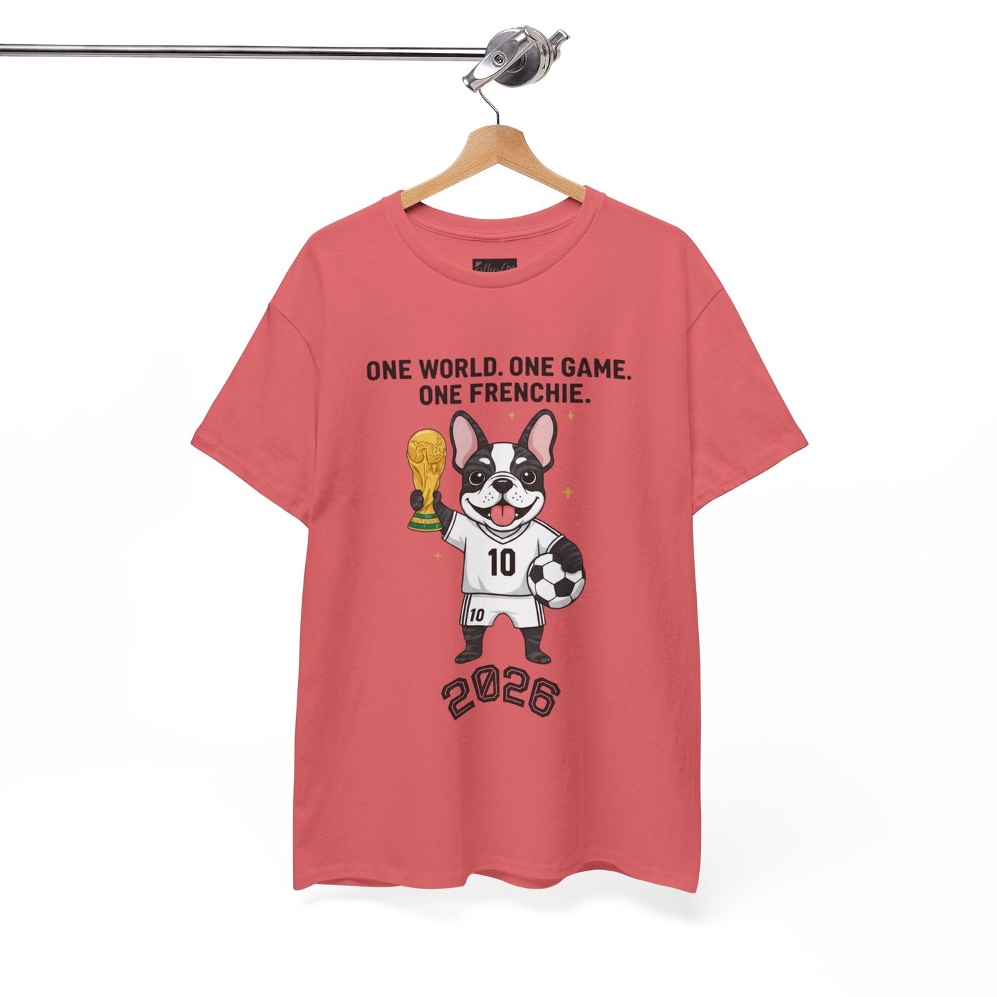 One World One Game One Frenchie World Cup 2026 T-Shirt | Soccer Dog Tee