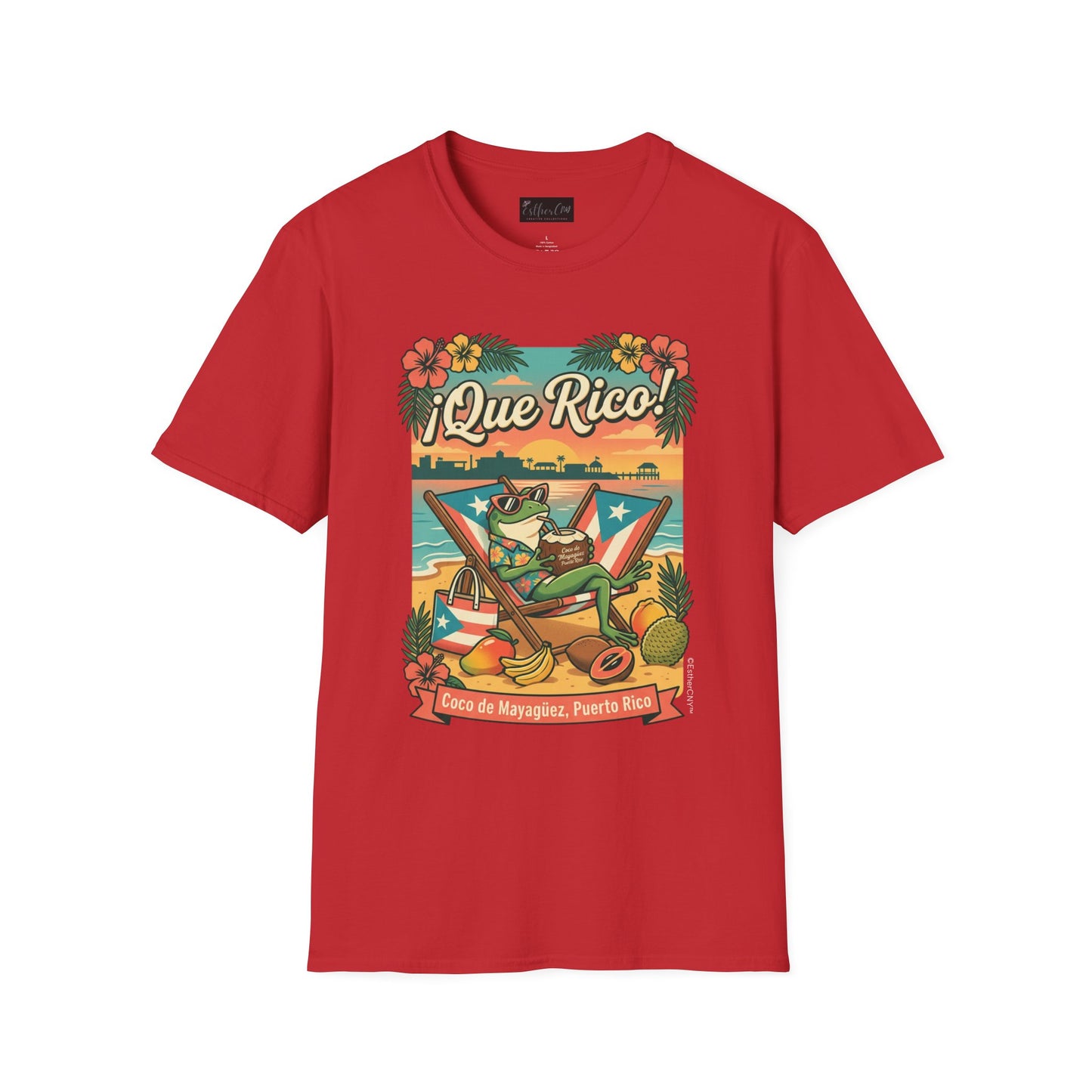 Tropical Frog Beach T‑Shirt — "Coco de Mayagüez Puerto Rico" Summer Vacation Tee