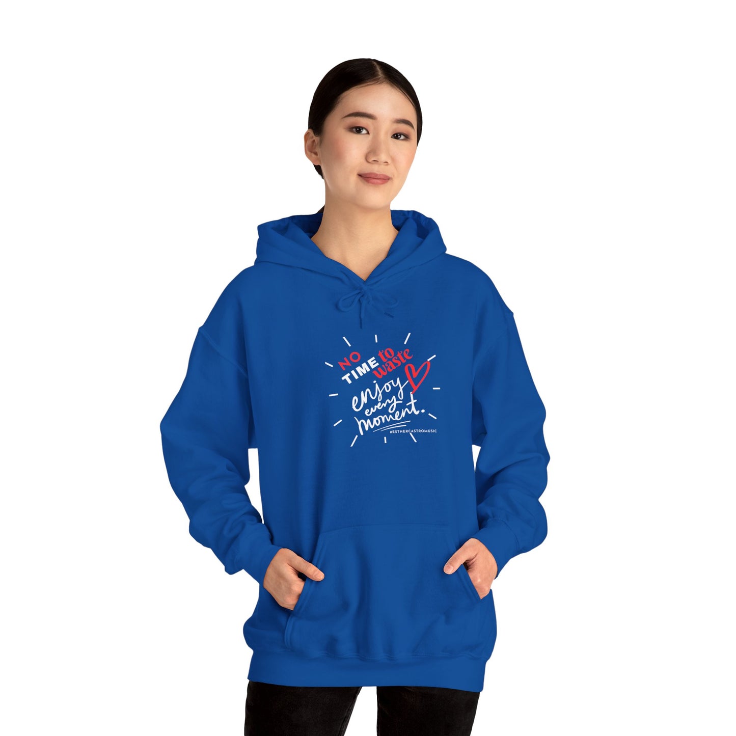 No Time to Waste Unisex Hoodie - Cozy Cotton/Poly Blend Sweater for Cold Days, Kangaroo Pocket, Stylish Drawstring - Holiday Gift,