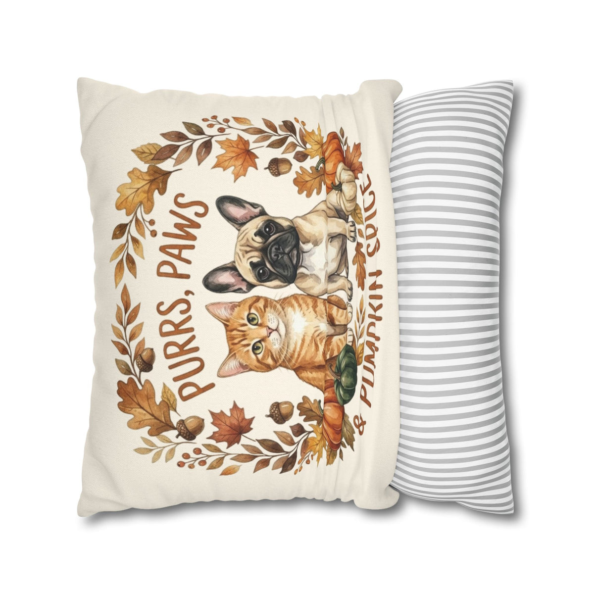Purrs, Paws & Pumpkin Spice Fall Pillowcase