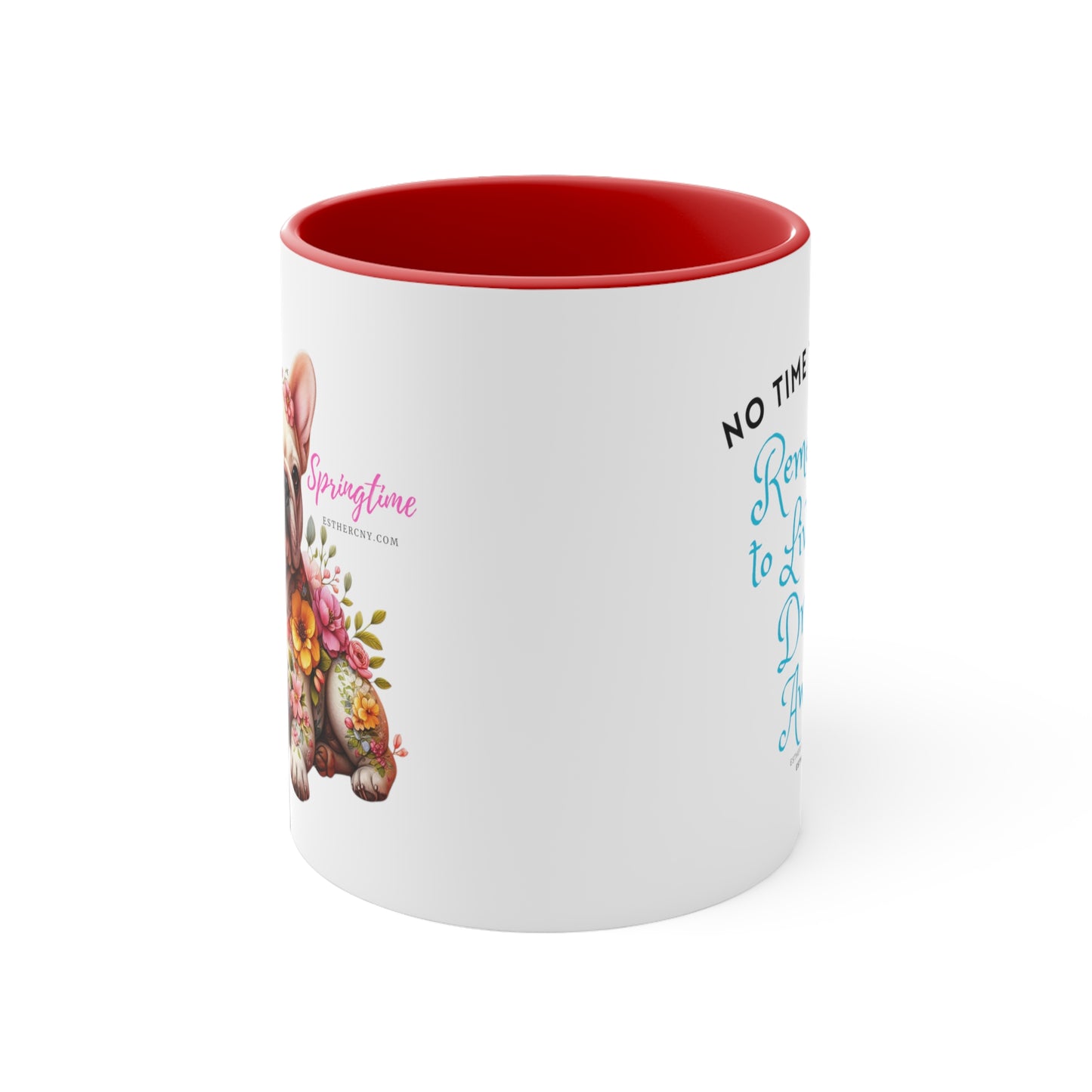 Taza de café con acento de bulldog francés de primavera, 11 oz