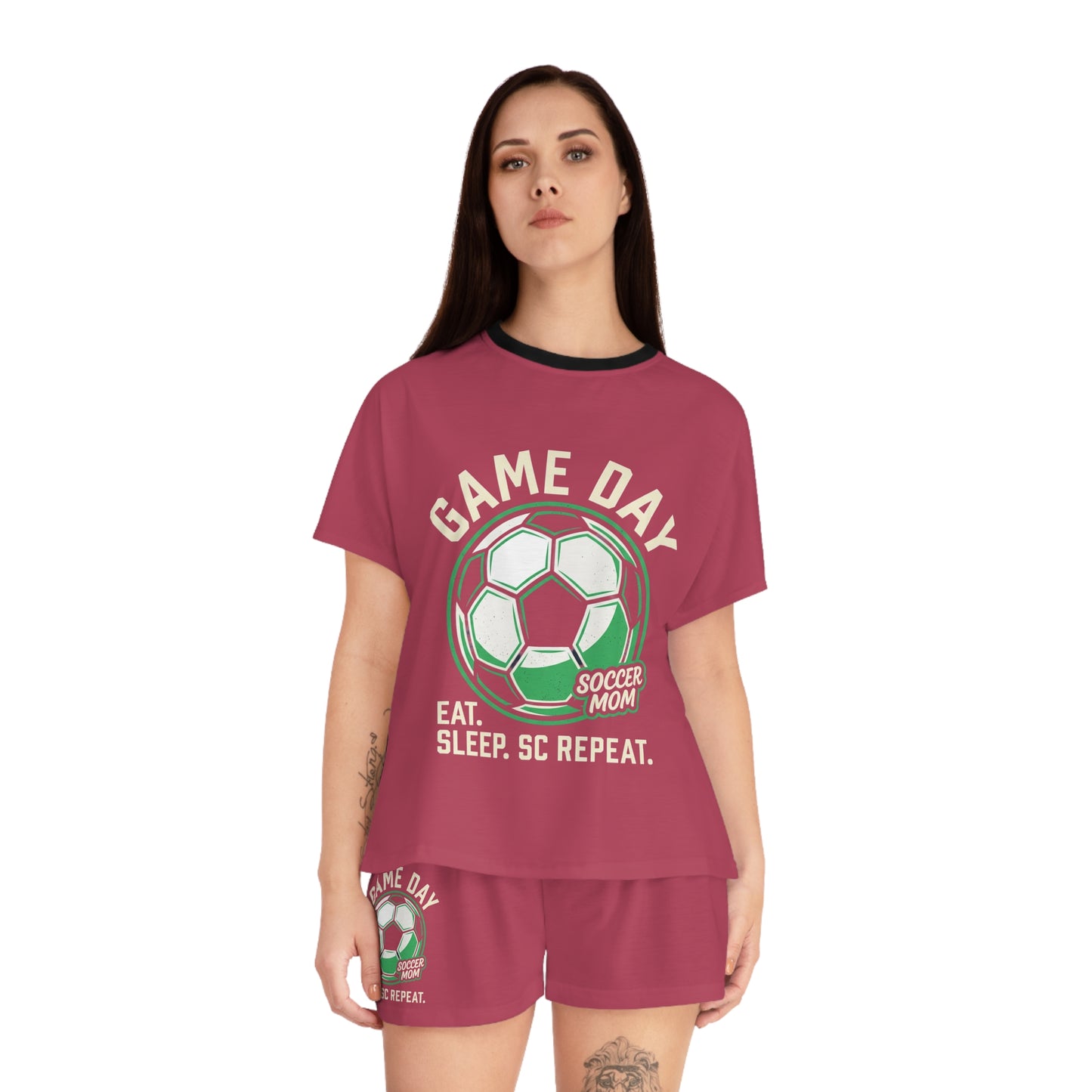 Game Day Women's Pajama Set — "Eat. Sleep. SC. Repeat." Soccer Mom Sleepwear