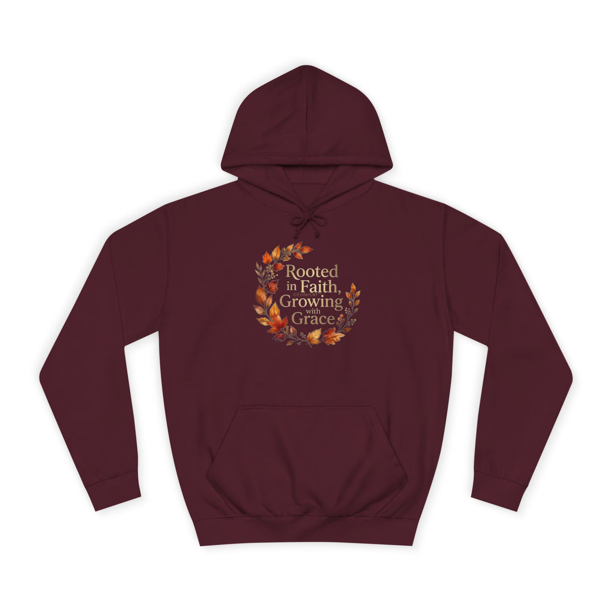 Hoodie - Rooted in Faith, Growing with Grace, Fall Wreath Hoodie