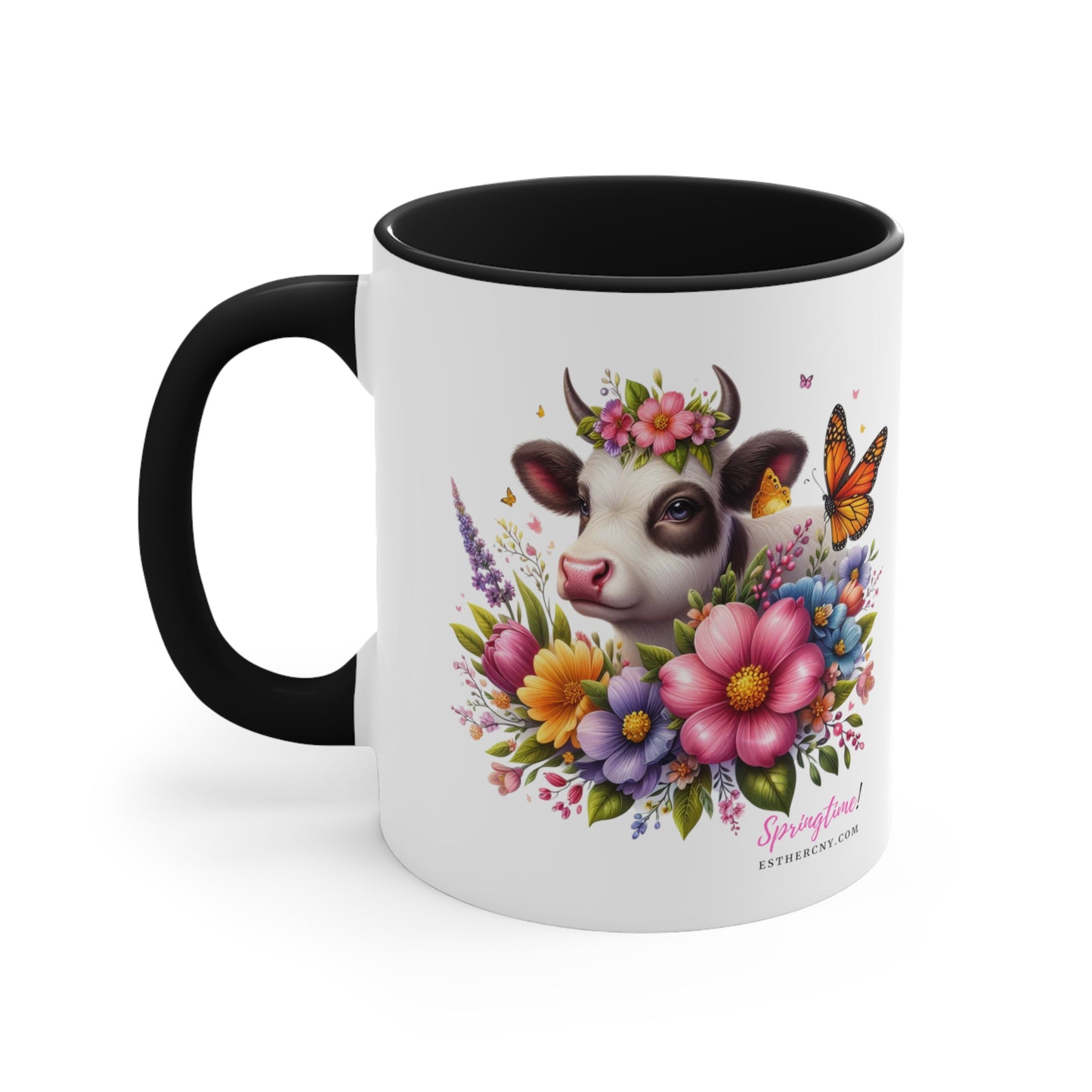 Springtime Cow Accent Coffee Mug, 11oz