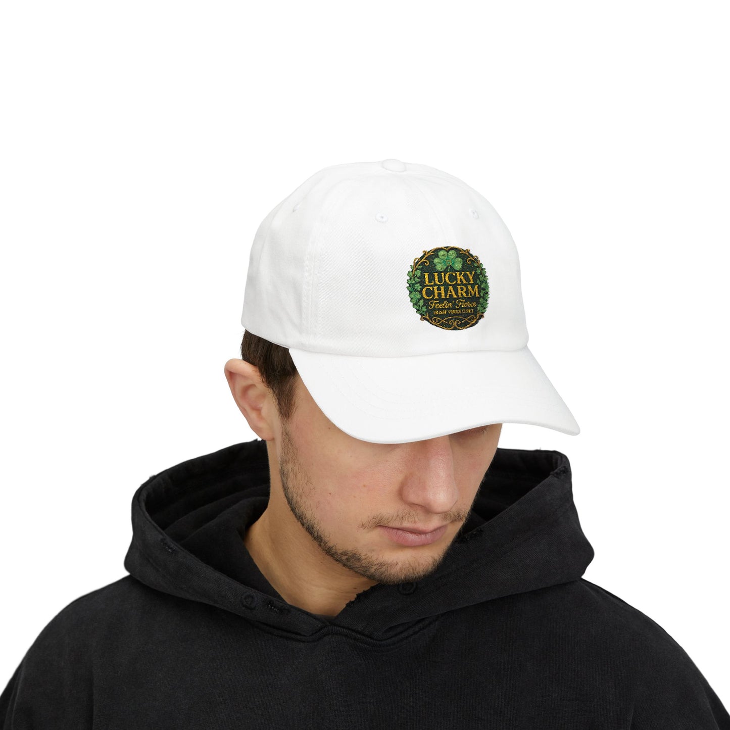 Luck Charm Feelin' Fierce Irish Vibes Only Embroidered Dad Cap