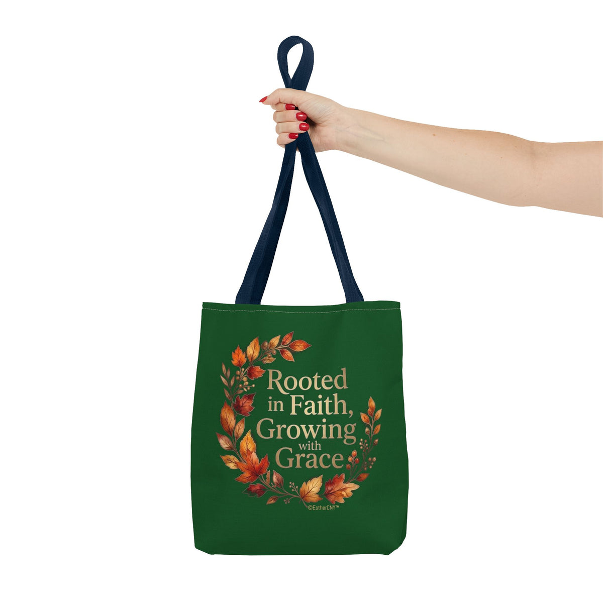 Faith Wreath Tote — "Rooted in Faith, Growing with Grace" Fall Canvas Bag