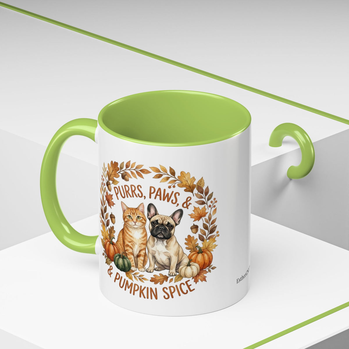 Fall Pet Mug - "Purrs, Paws & Pumpkin Spice" Accent Coffee Mug