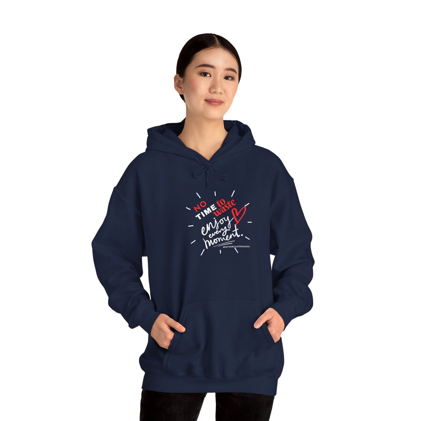 No Time to Waste Unisex Hoodie - Cozy Cotton/Poly Blend Sweater for Cold Days, Kangaroo Pocket, Stylish Drawstring - Holiday Gift,