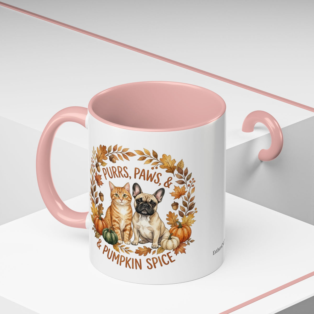 Fall Pet Mug - "Purrs, Paws & Pumpkin Spice" Accent Coffee Mug