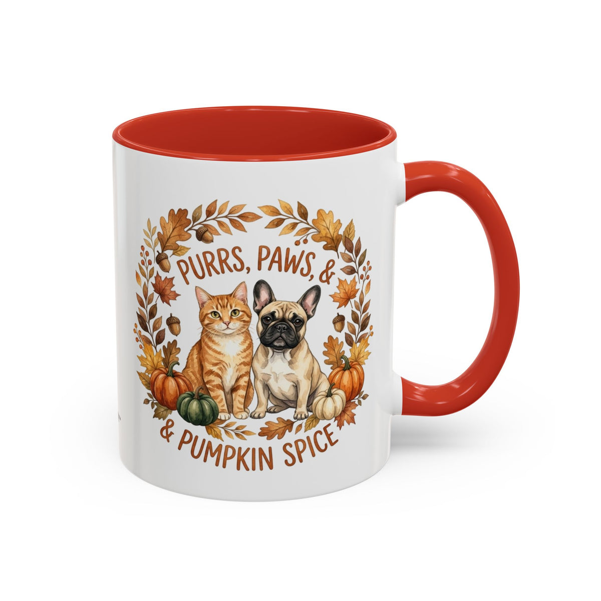Fall Pet Mug - "Purrs, Paws & Pumpkin Spice" Accent Coffee Mug