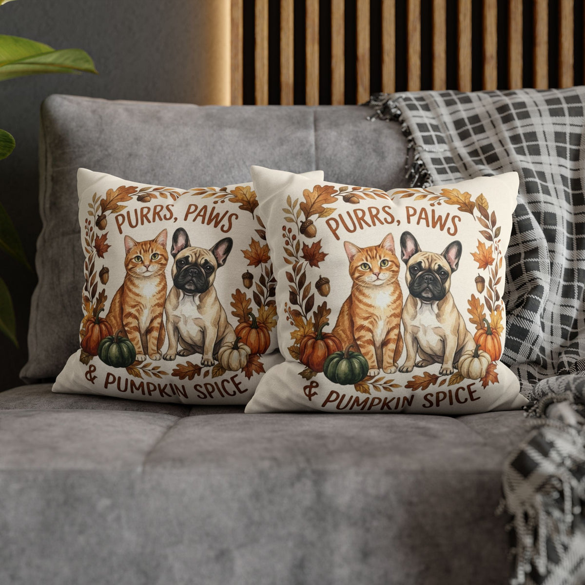 Purrs, Paws & Pumpkin Spice Fall Pillowcase