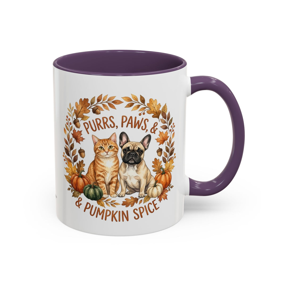 Fall Pet Mug - "Purrs, Paws & Pumpkin Spice" Accent Coffee Mug