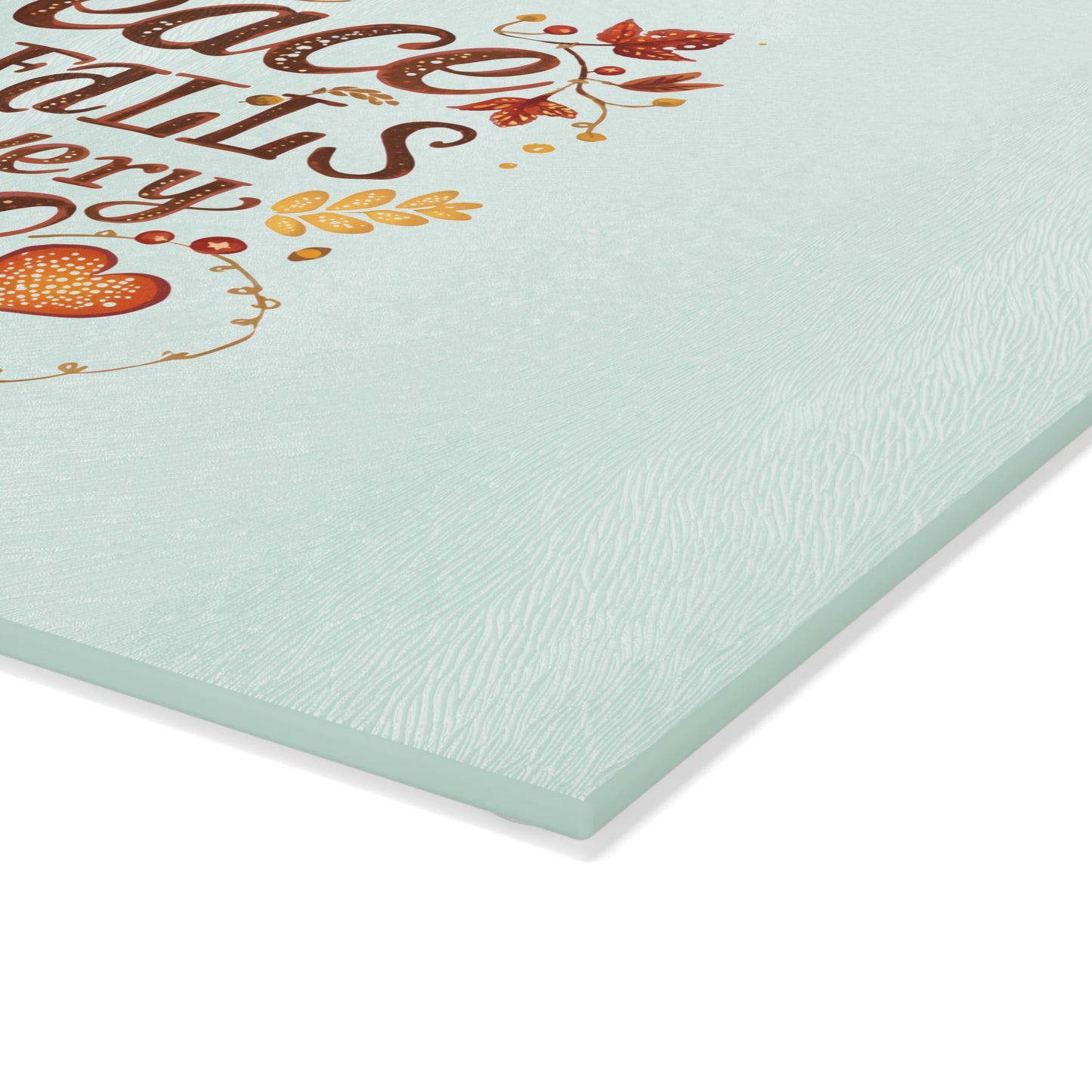 Glass Cutting Board - "Peace Falls With Every Leaf" Autumn Decorative Kitchen Board