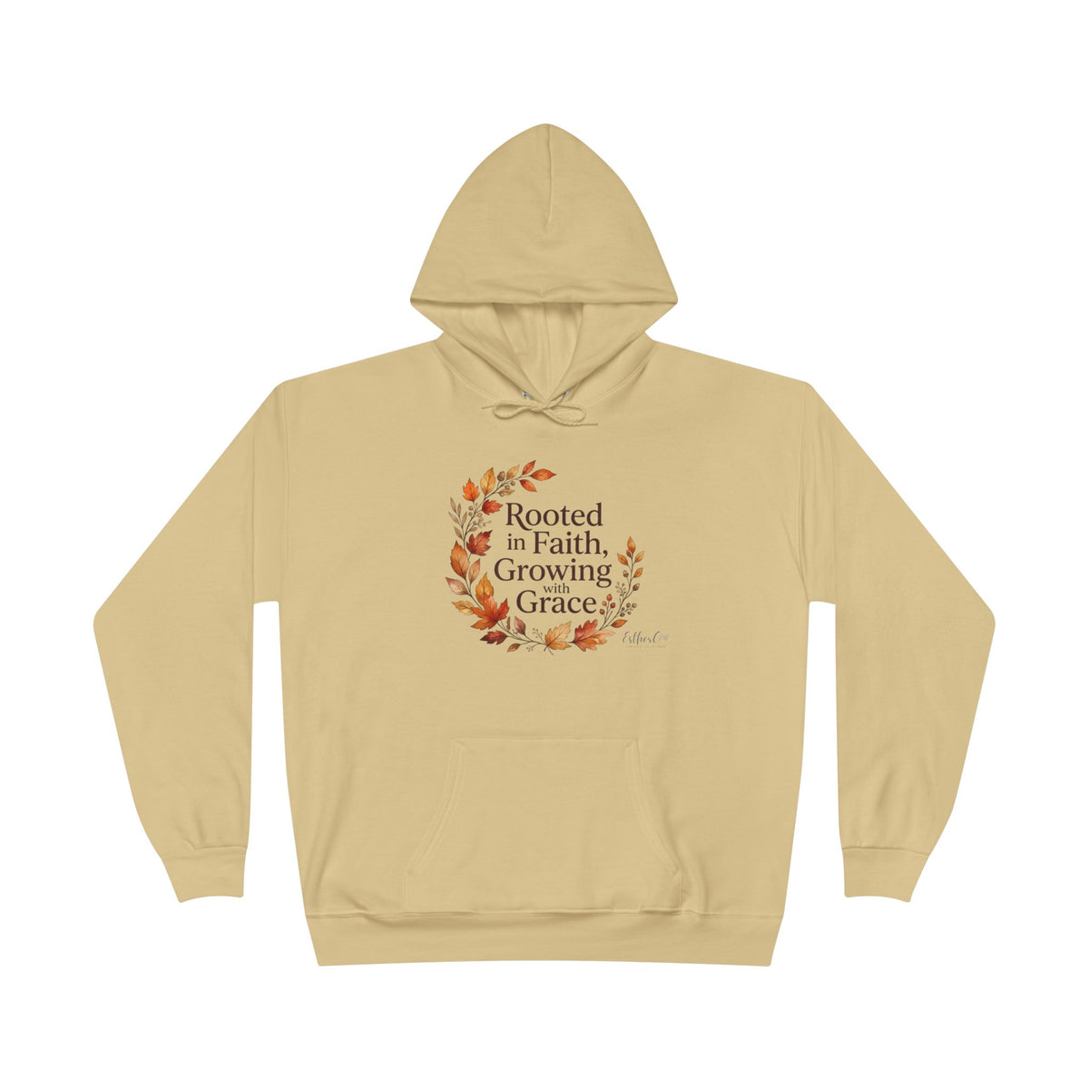 Christian Faith Hoodie — "Rooted in Faith, Growing with Grace" Autumn Wreath Pullover