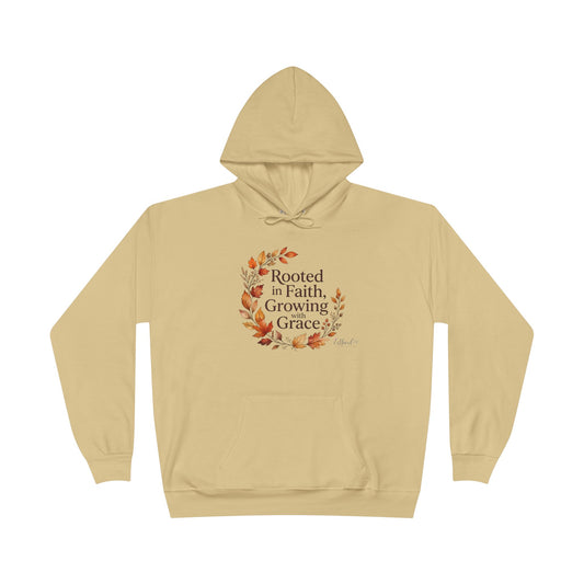 Christian Faith Hoodie — "Rooted in Faith, Growing with Grace" Autumn Wreath Pullover