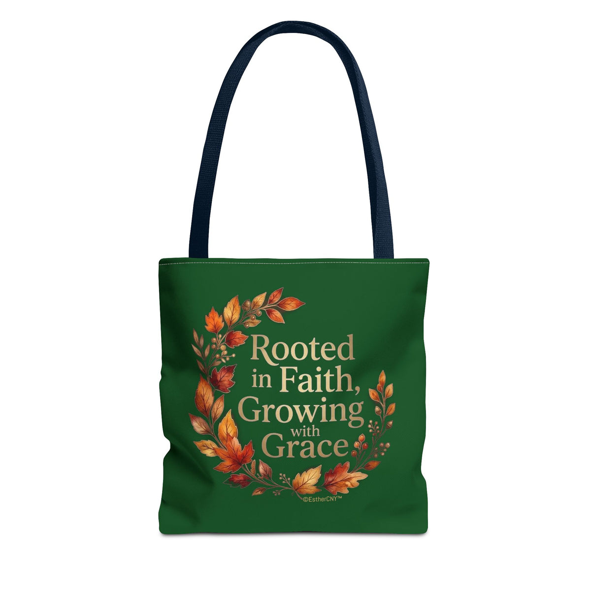 Faith Wreath Tote — "Rooted in Faith, Growing with Grace" Fall Canvas Bag