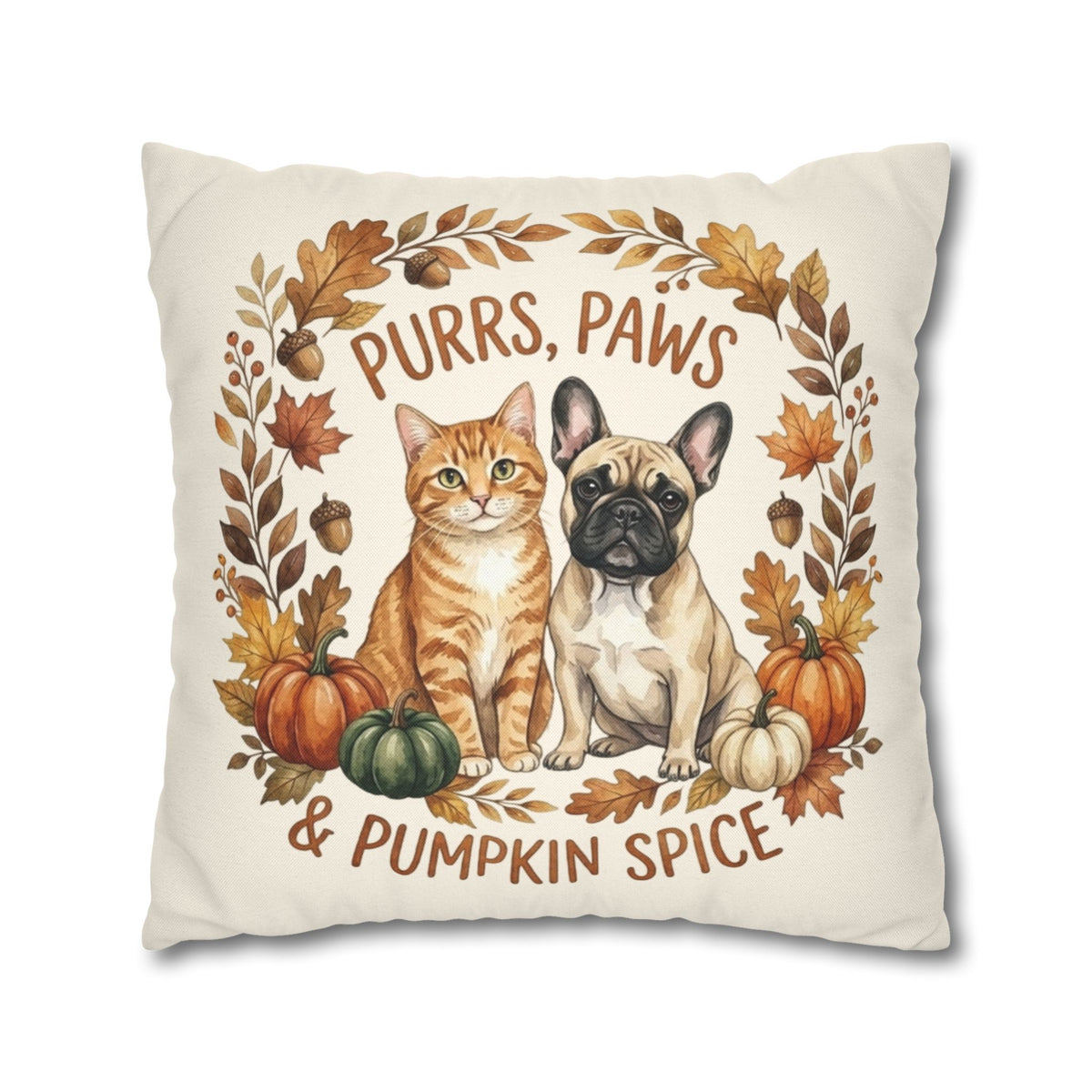 Purrs, Paws & Pumpkin Spice Fall Pillowcase