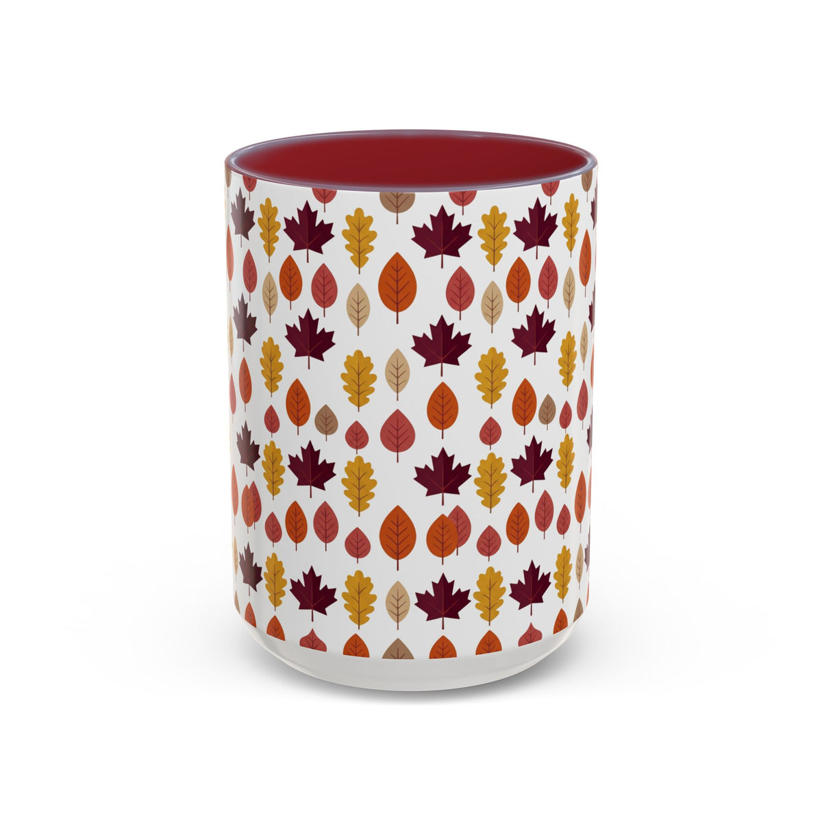 Autumn Leaves Accent Coffee Mug – Fall Leaf Pattern 11/15oz
