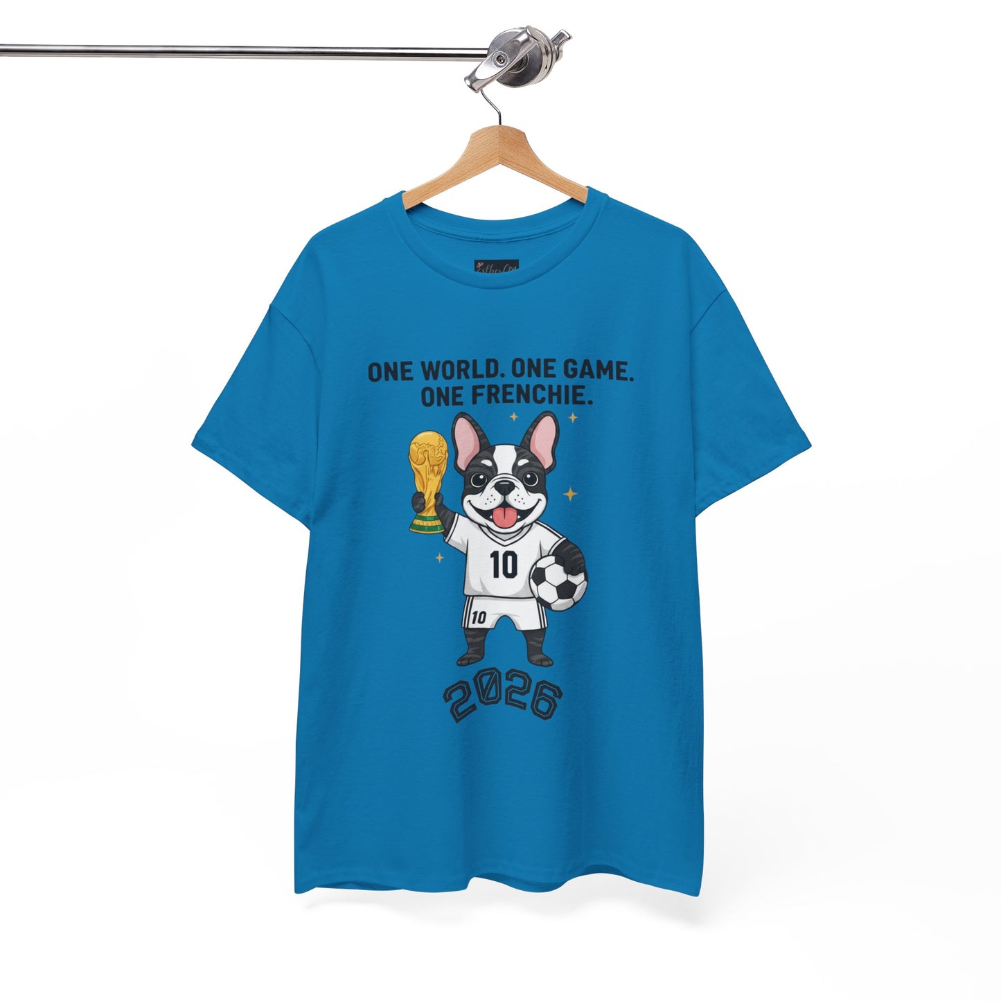 One World One Game One Frenchie World Cup 2026 T-Shirt | Soccer Dog Tee