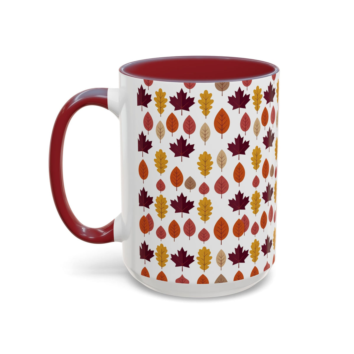 Autumn Leaves Accent Coffee Mug – Fall Leaf Pattern 11/15oz