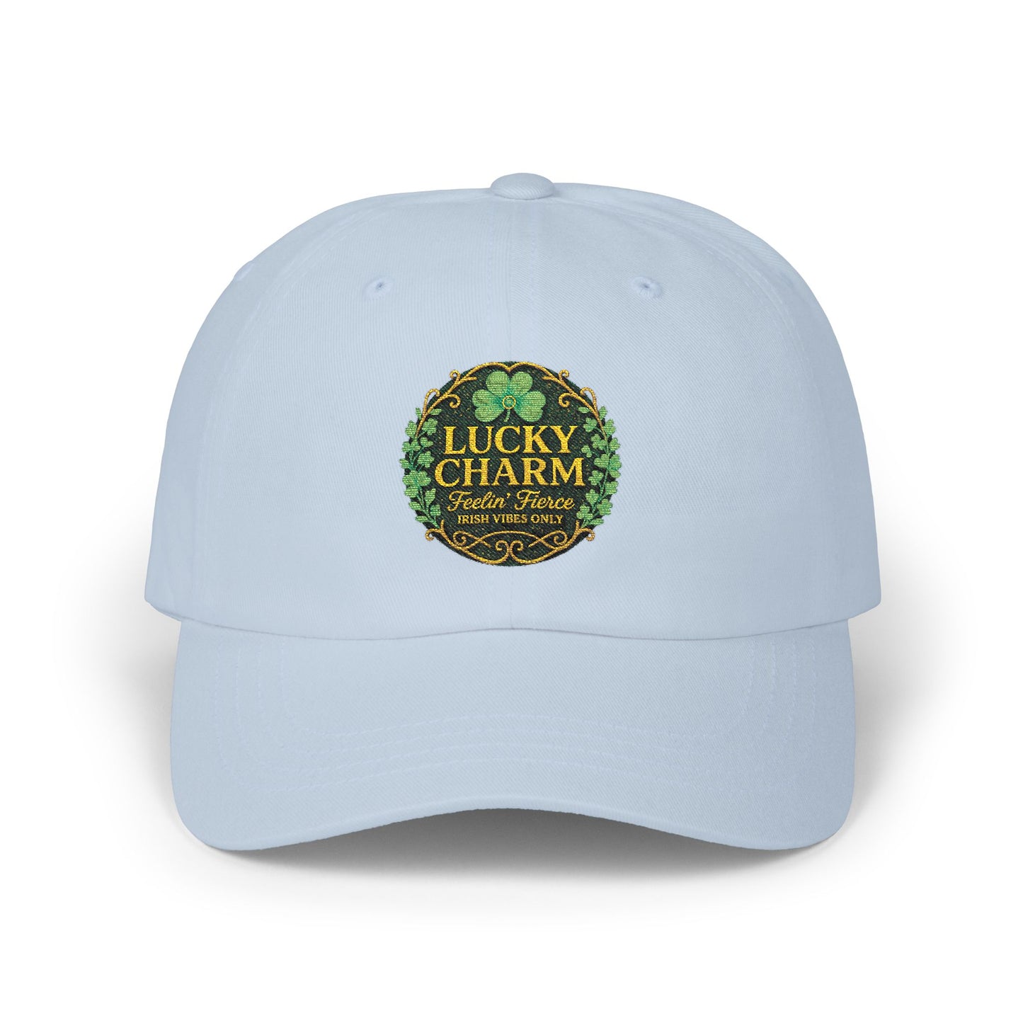 Luck Charm Feelin' Fierce Irish Vibes Only Embroidered Dad Cap