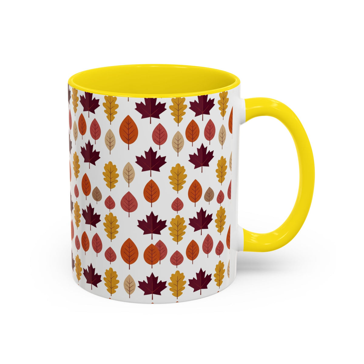 Autumn Leaves Accent Coffee Mug – Fall Leaf Pattern 11/15oz