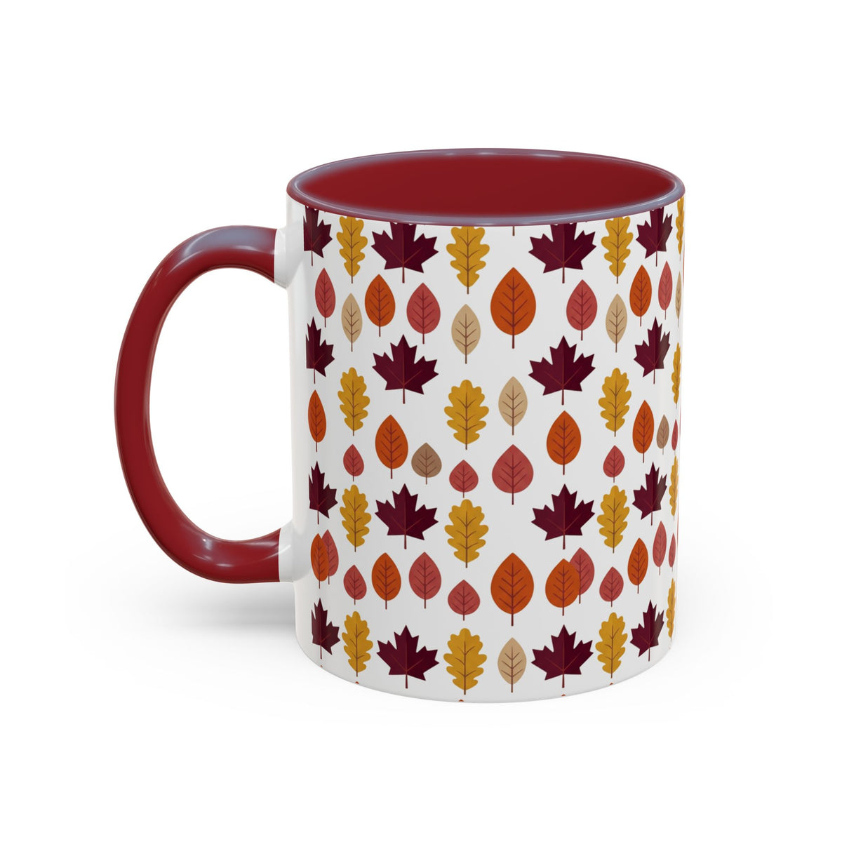 Autumn Leaves Accent Coffee Mug – Fall Leaf Pattern 11/15oz