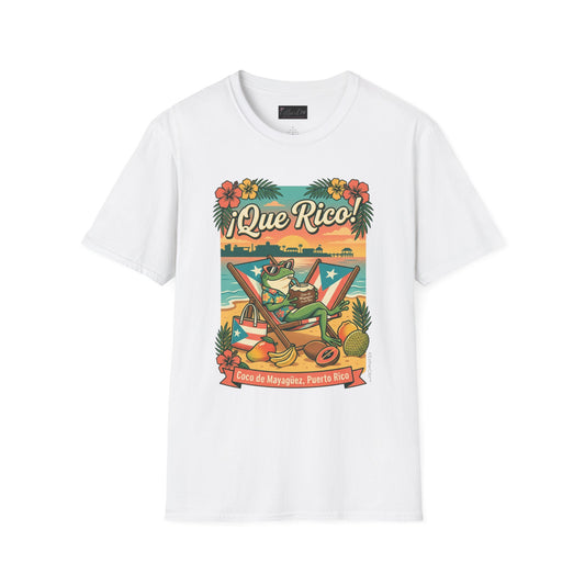 Tropical Frog Beach T‑Shirt — "Coco de Mayagüez Puerto Rico" Summer Vacation Tee