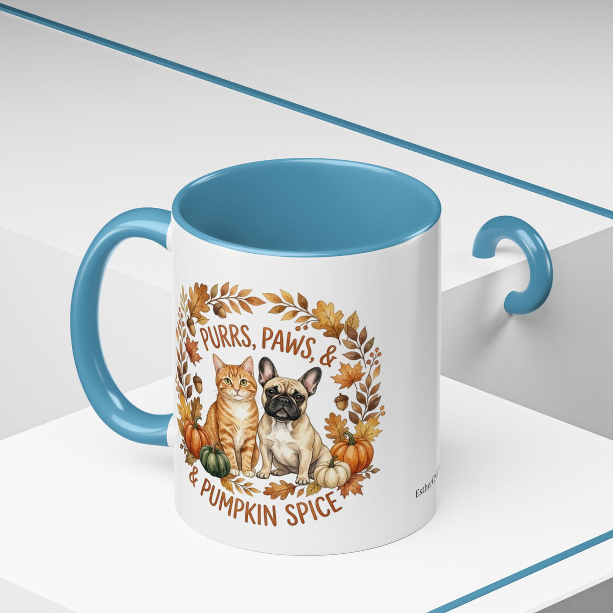 Fall Pet Mug - "Purrs, Paws & Pumpkin Spice" Accent Coffee Mug