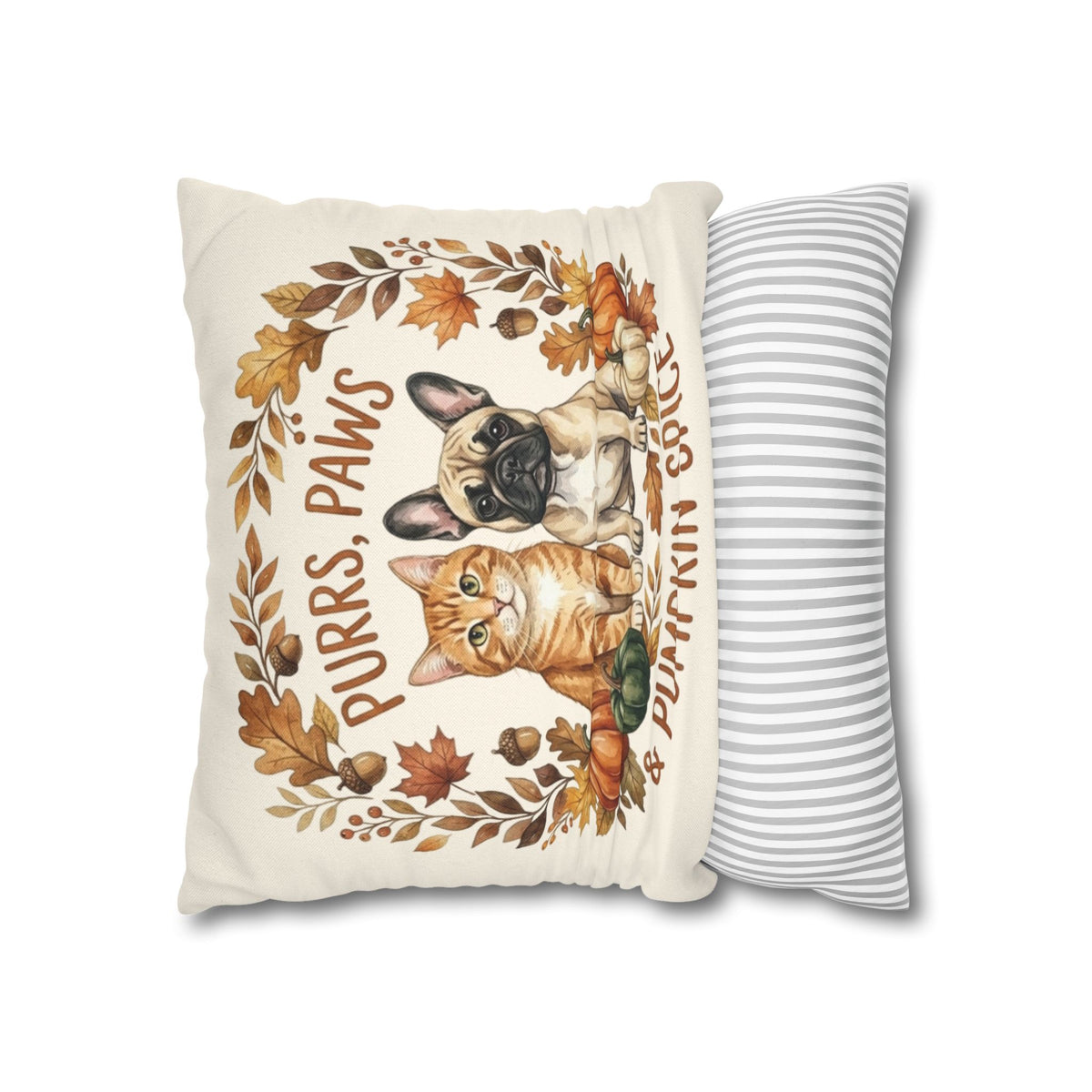 Purrs, Paws & Pumpkin Spice Fall Pillowcase