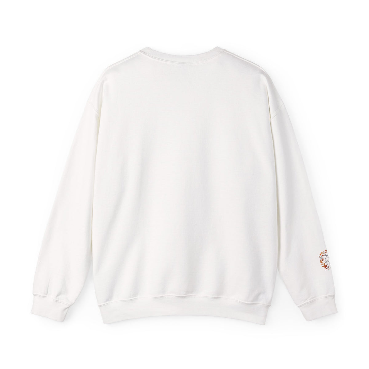 Faith-Inspired Crewneck Sweatshirt — "Rooted in Faith, Growing with Grace" Autumn Wreath