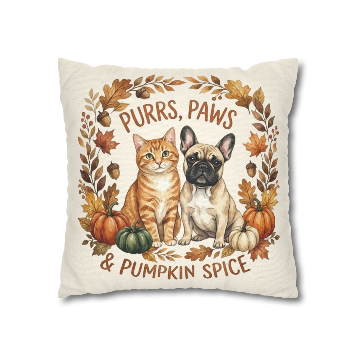 Purrs, Paws & Pumpkin Spice Fall Pillowcase
