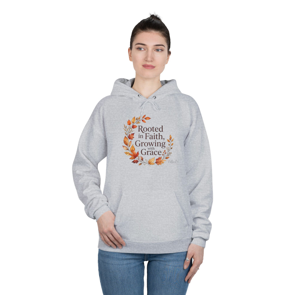 Christian Faith Hoodie — "Rooted in Faith, Growing with Grace" Autumn Wreath Pullover