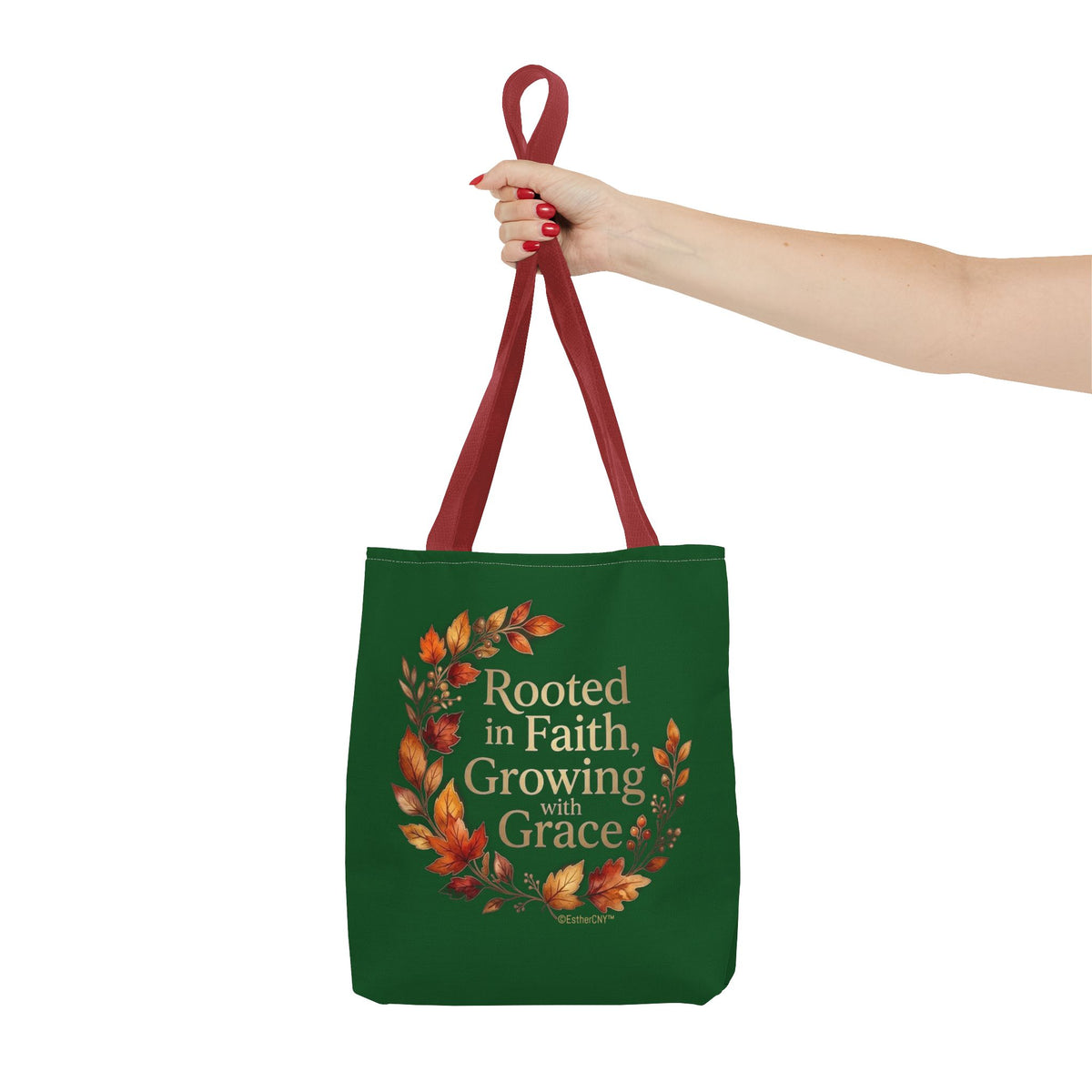 Faith Wreath Tote — "Rooted in Faith, Growing with Grace" Fall Canvas Bag