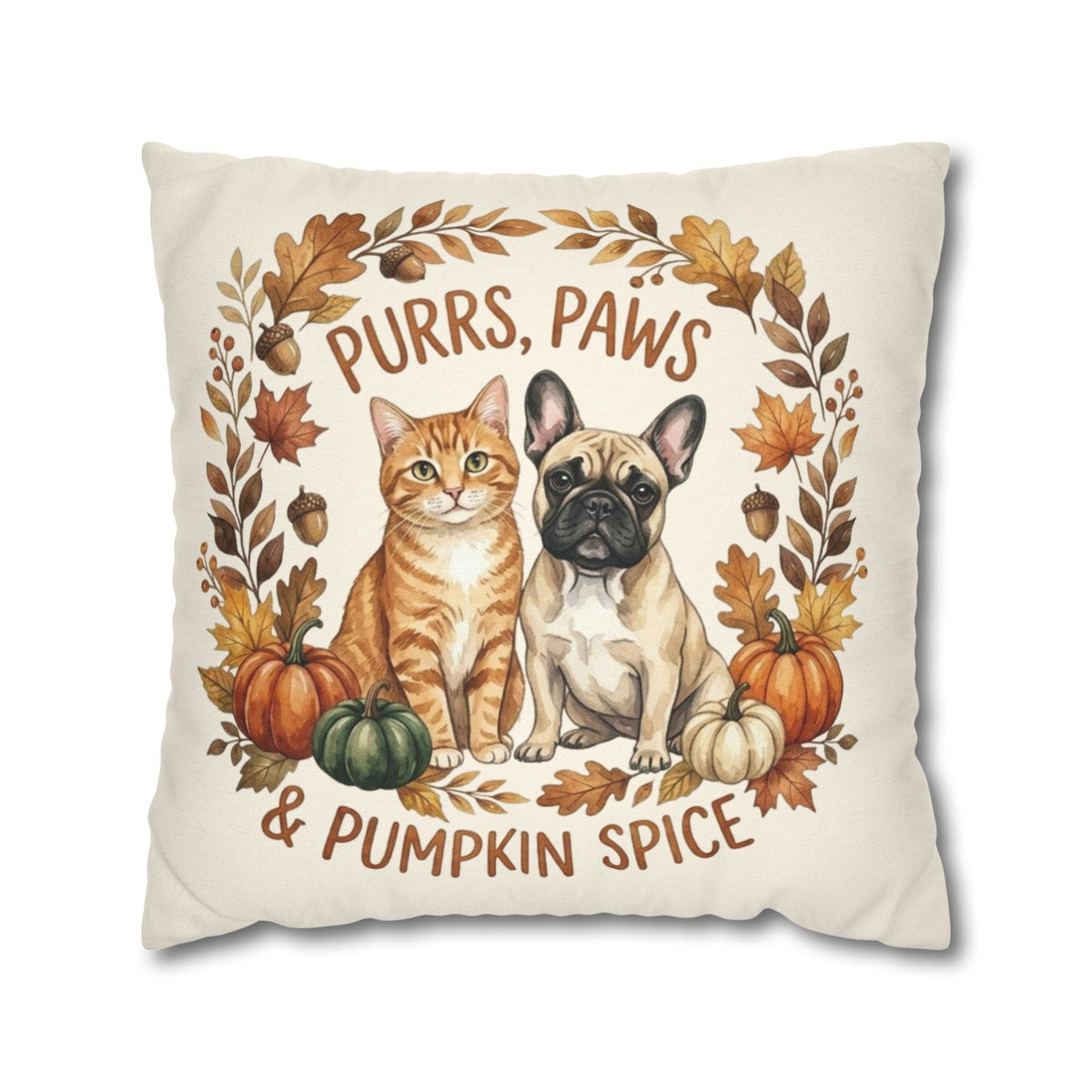 Purrs, Paws & Pumpkin Spice Fall Pillowcase