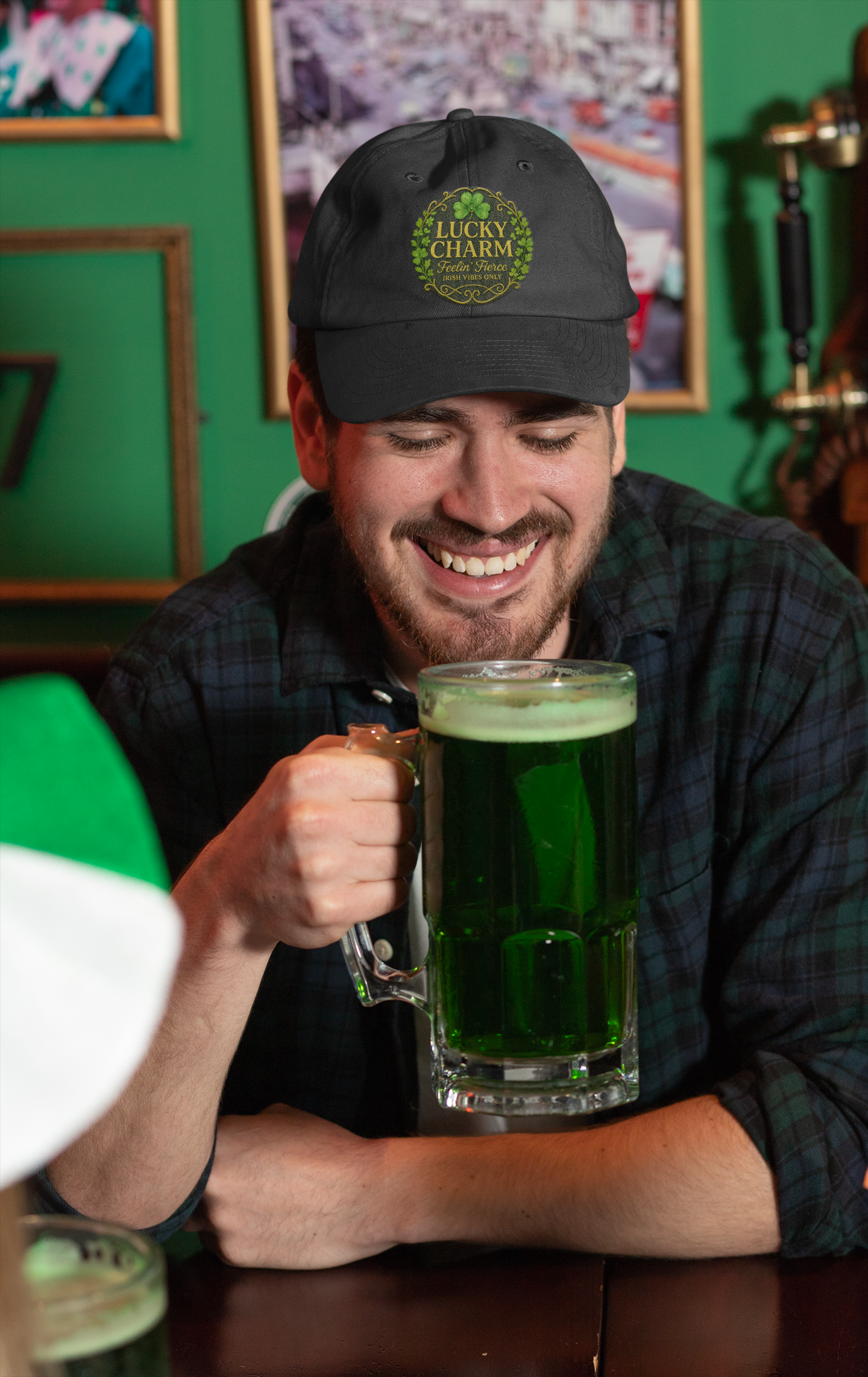 Luck Charm Feelin' Fierce Irish Vibes Only Embroidered Dad Cap