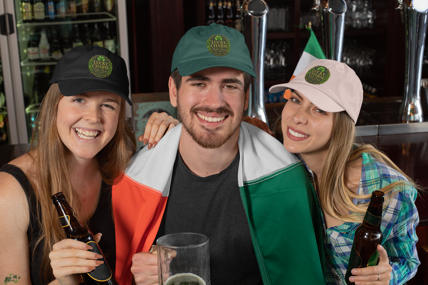 Luck Charm Feelin' Fierce Irish Vibes Only Embroidered Dad Cap