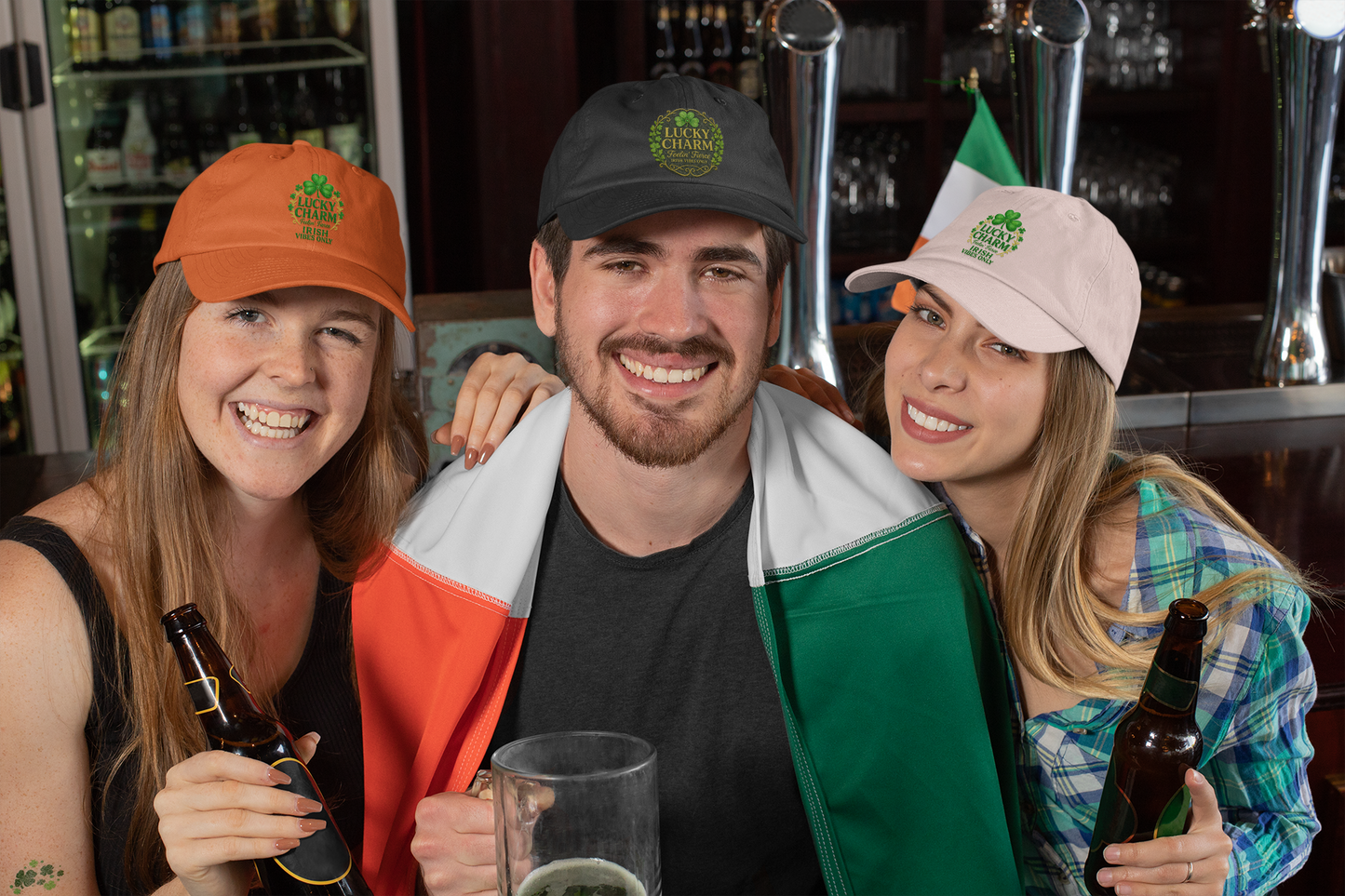 Luck Charm Feelin' Fierce Embroidered Dad Cap — Irish Vibes St. Patrick's