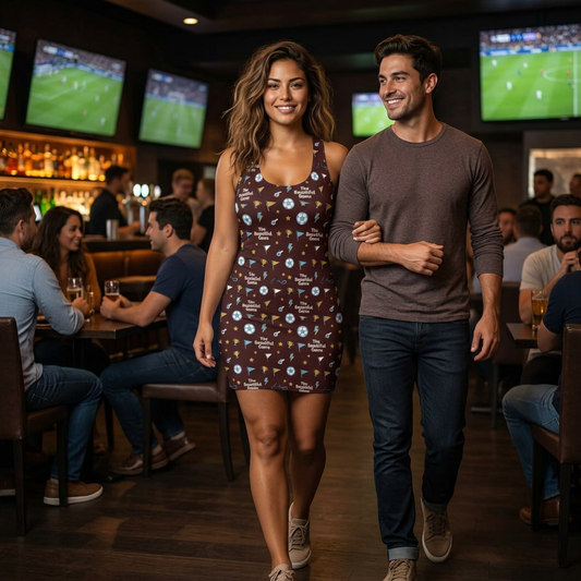 Racerback Dress — The Beautiful Game Soccer Pattern