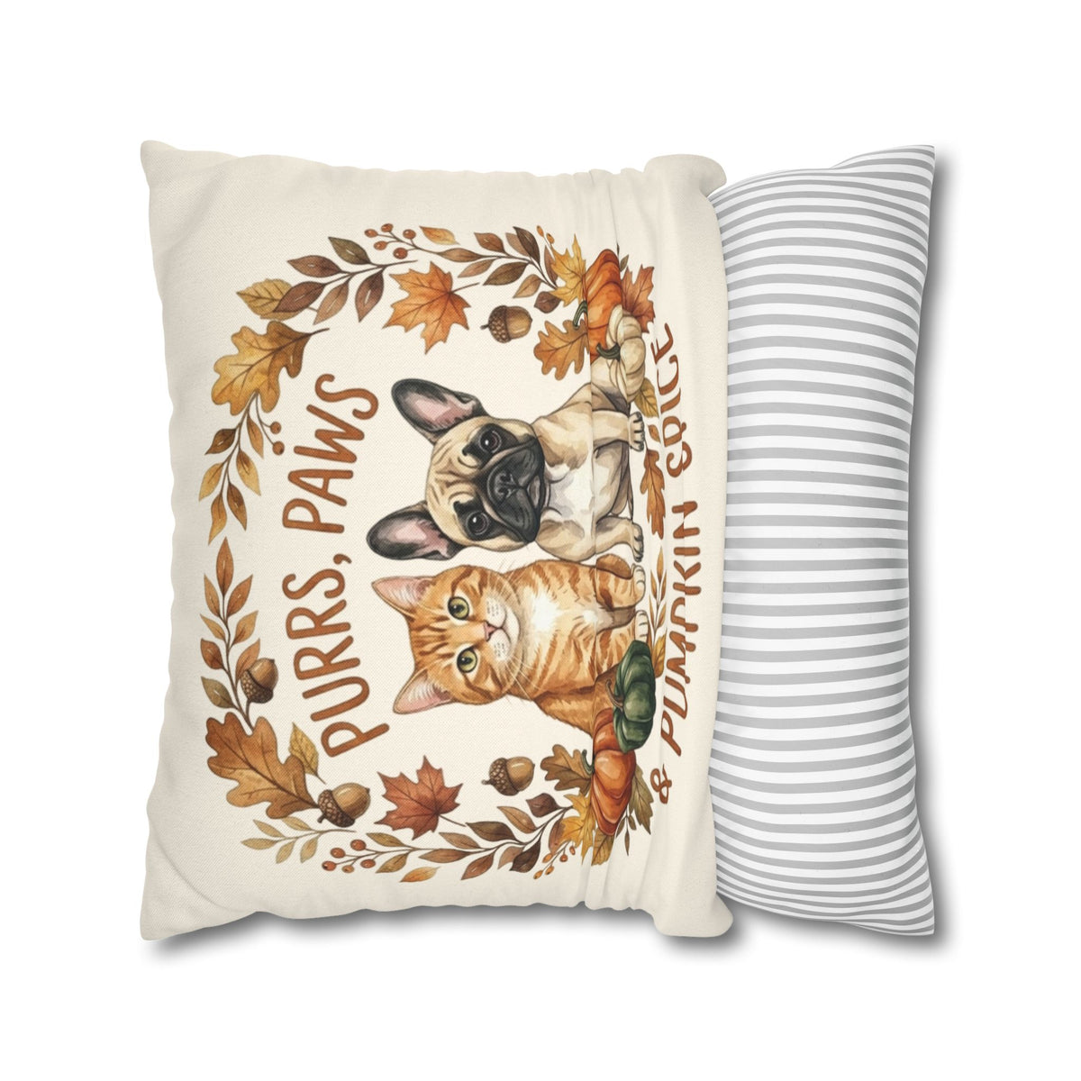 Purrs, Paws & Pumpkin Spice Fall Pillowcase