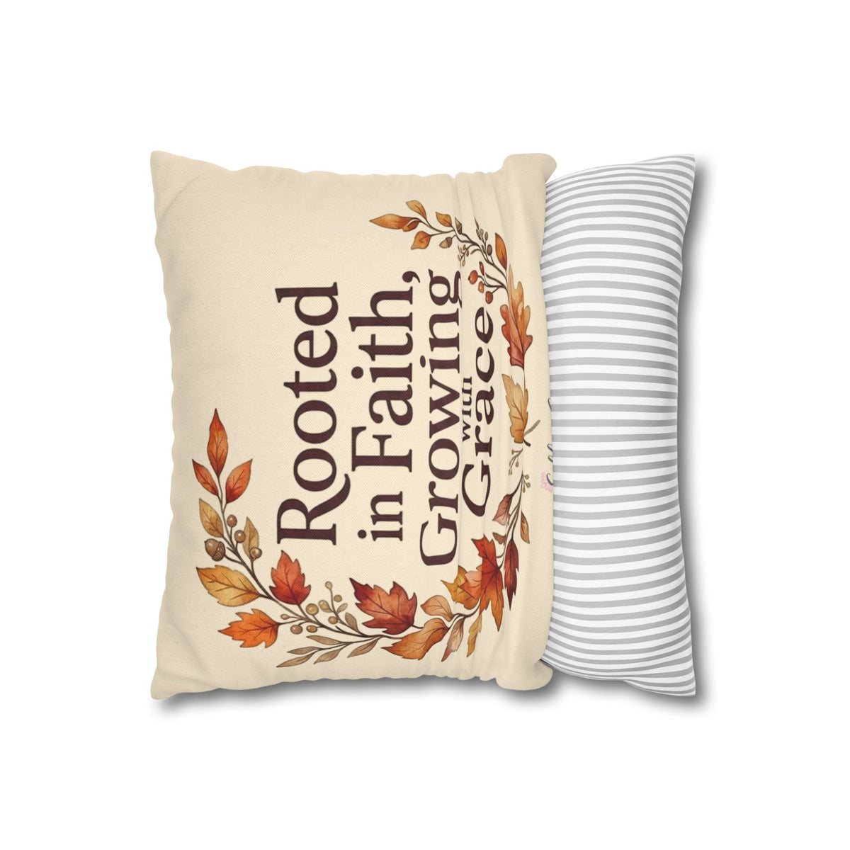 Faith Pillow - "Rooted in Faith, Growing with Grace" Fall Decorative Throw Pillowcase