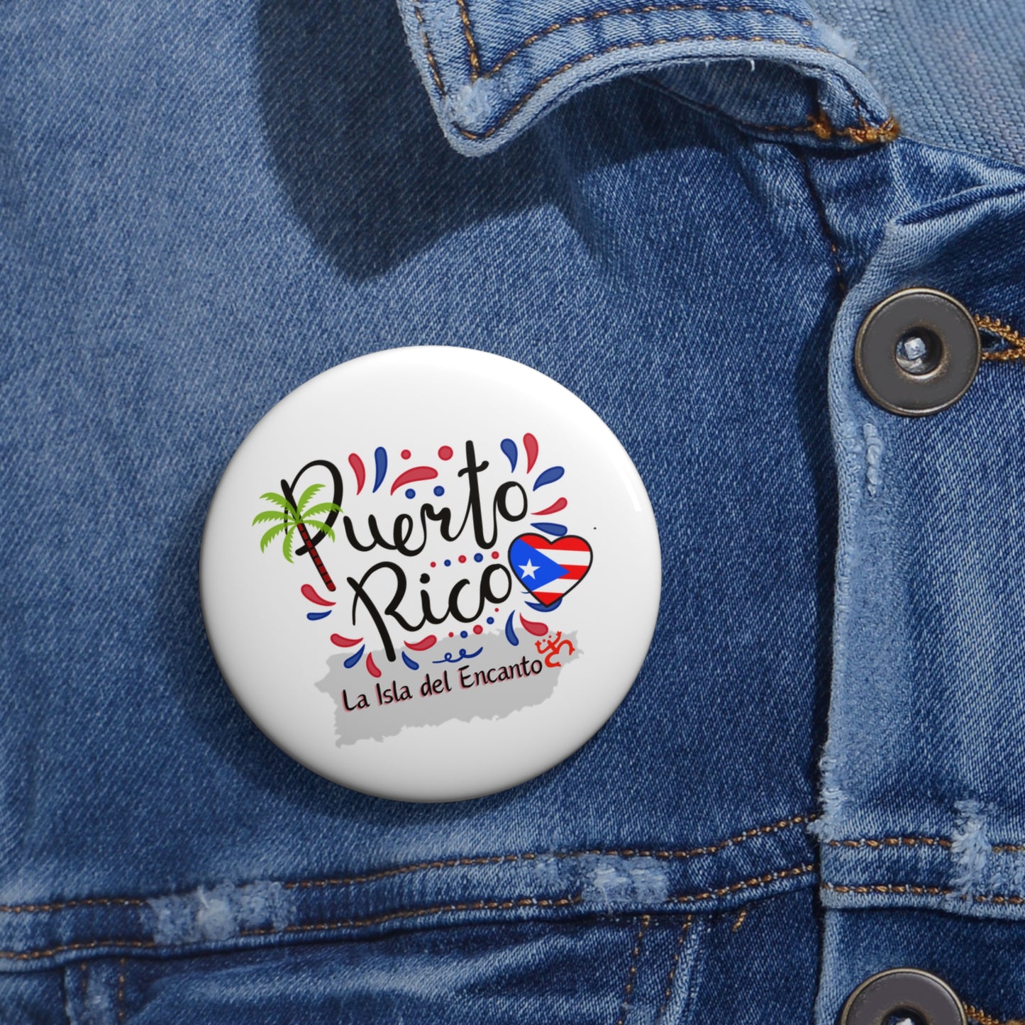 Puerto Rico Custom Pin Buttons